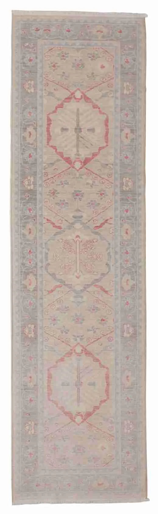 W 2.9 - L 10 - Oushak Fine/Wool All Over Rectangle - Finest Hand-Knotted Quality Wool - 65743