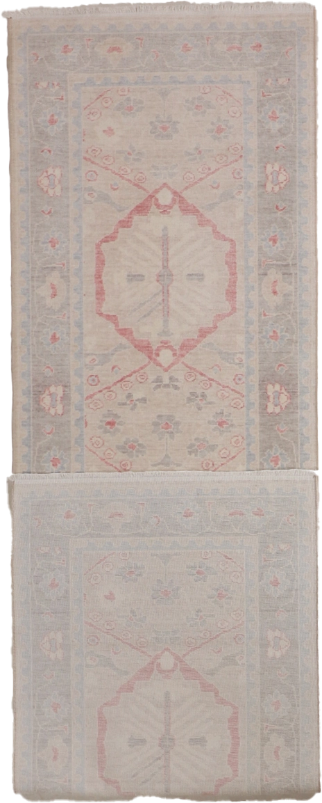 W 2.9 L 10 Oushak Runner 100% Wool Hand-Woven All-Over Design - 65743
