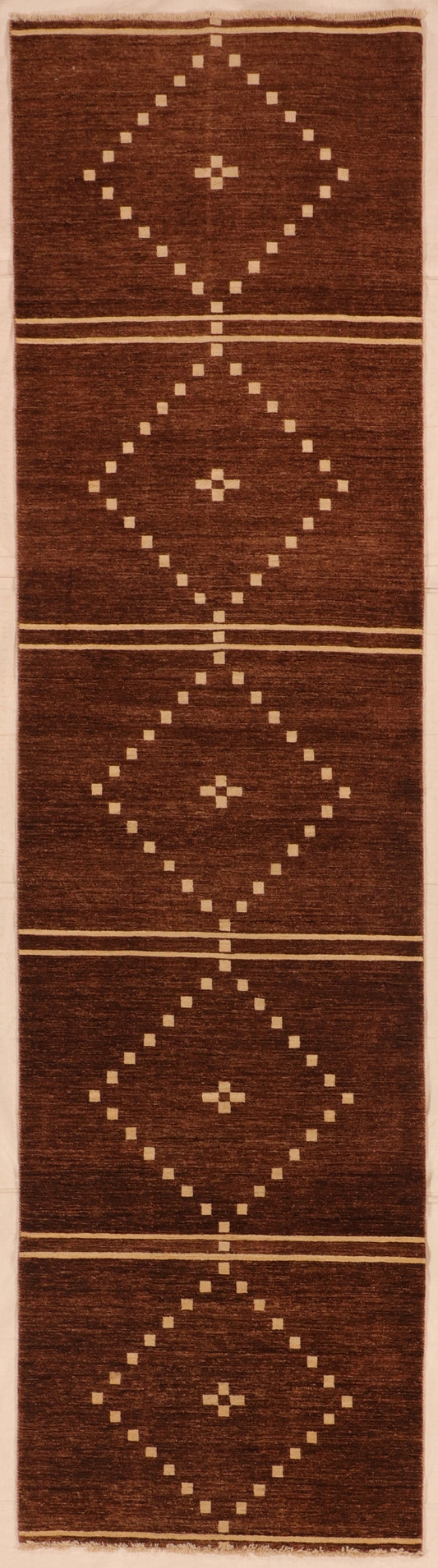 Wide Runner 3.3 x 12.3 - Mountain Modern Fine All Over Rectangle - Hand Knotted Rug — 65903