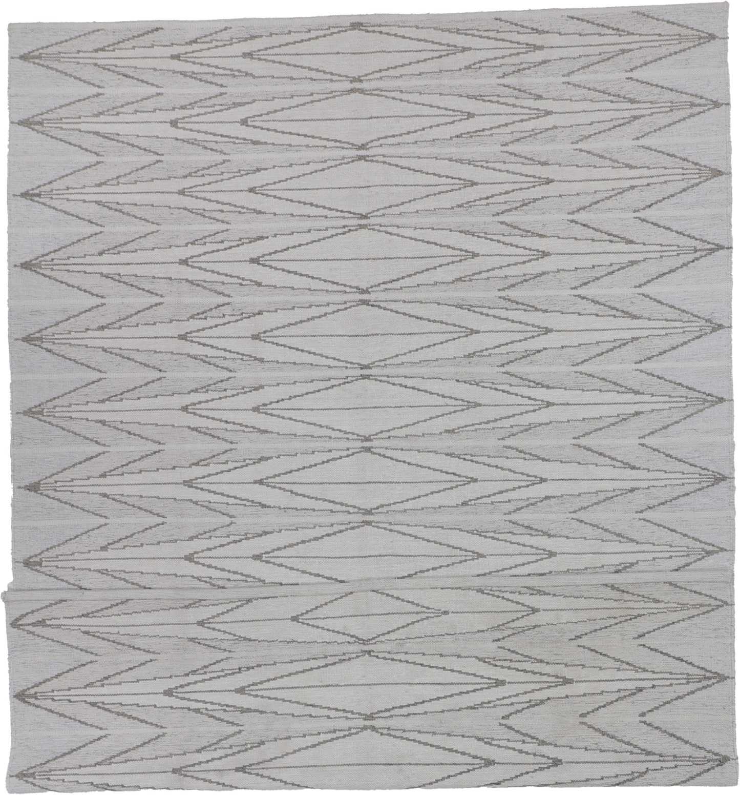 W 9 L 12 Kilim 100% Wool Hand-Woven Scandinavian Design - 65909