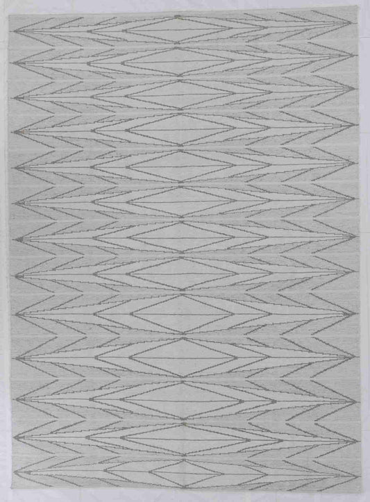 W 9 - L 12 - All Over Wool Mountain Modern Rectangle - Hand Woven Rug - 65909