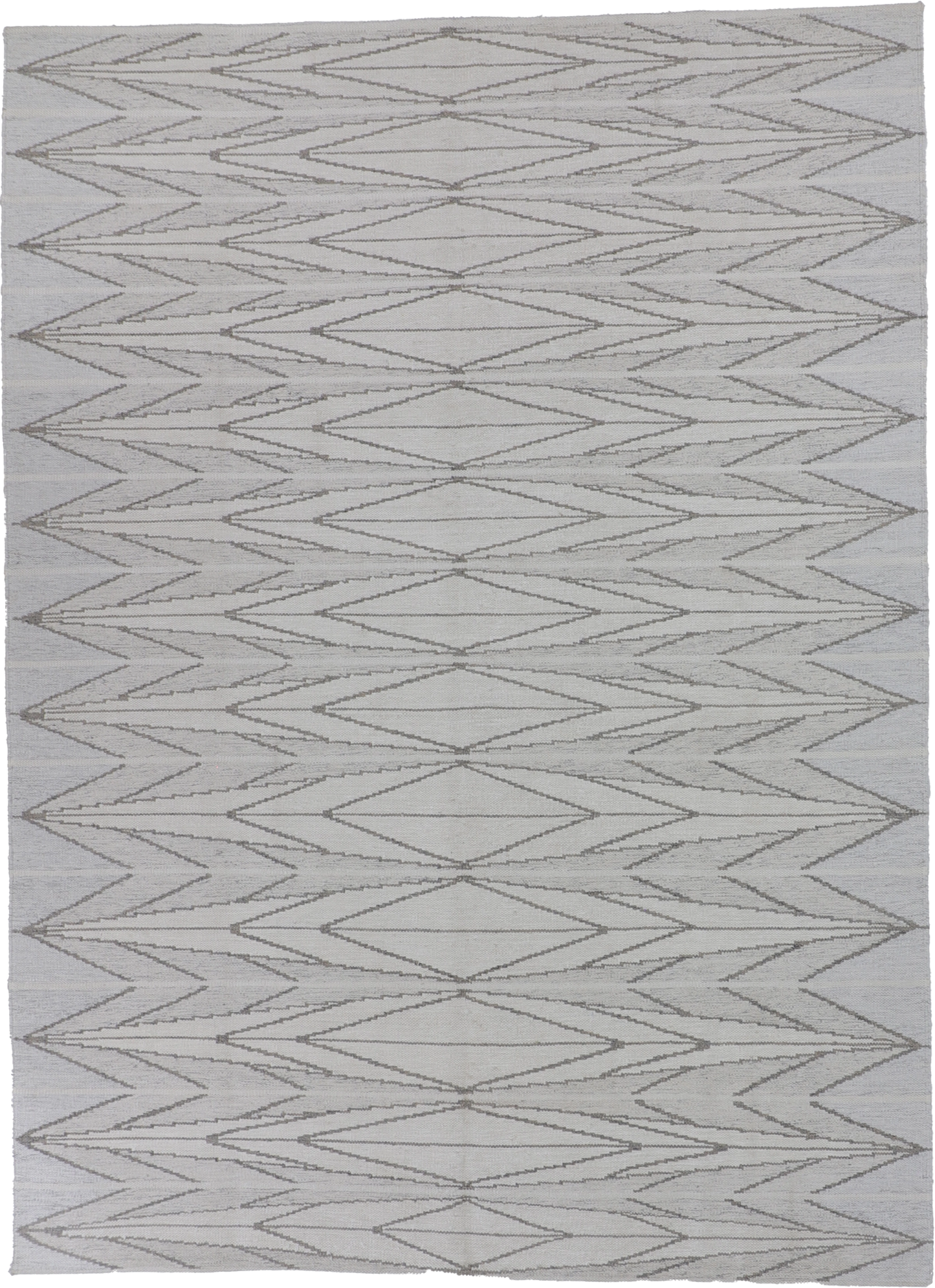 W 9 L 12 Kilim 100% Wool Hand-Woven Scandinavian Design - 65909