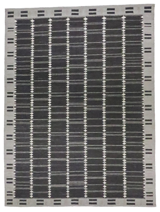 W 9 - L 12 - All Over Wool Mountain Modern Rectangle - Hand Woven Rug - 65915