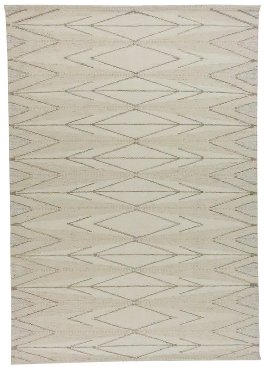 W 5 L 7 Kilim Scandinavian 100% Wool Hand-Woven All-Over Design - 65922