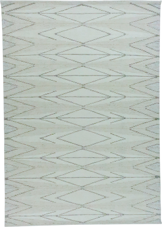 W 5 L 7 Kilim Scandinavian 100% Wool Hand-Woven All-Over Design - 65922