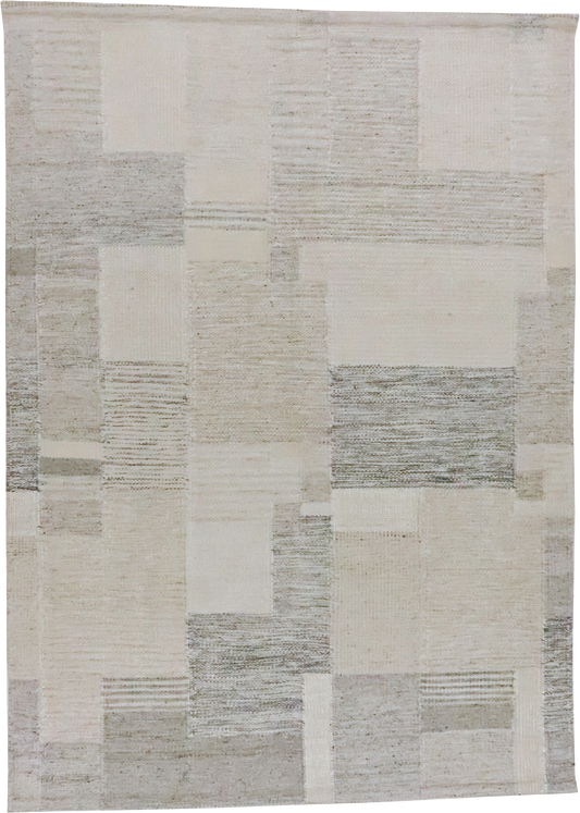 W 5 L 7 Kilim Wool And Silk Blend Hand-Woven All-Over Design - 65923