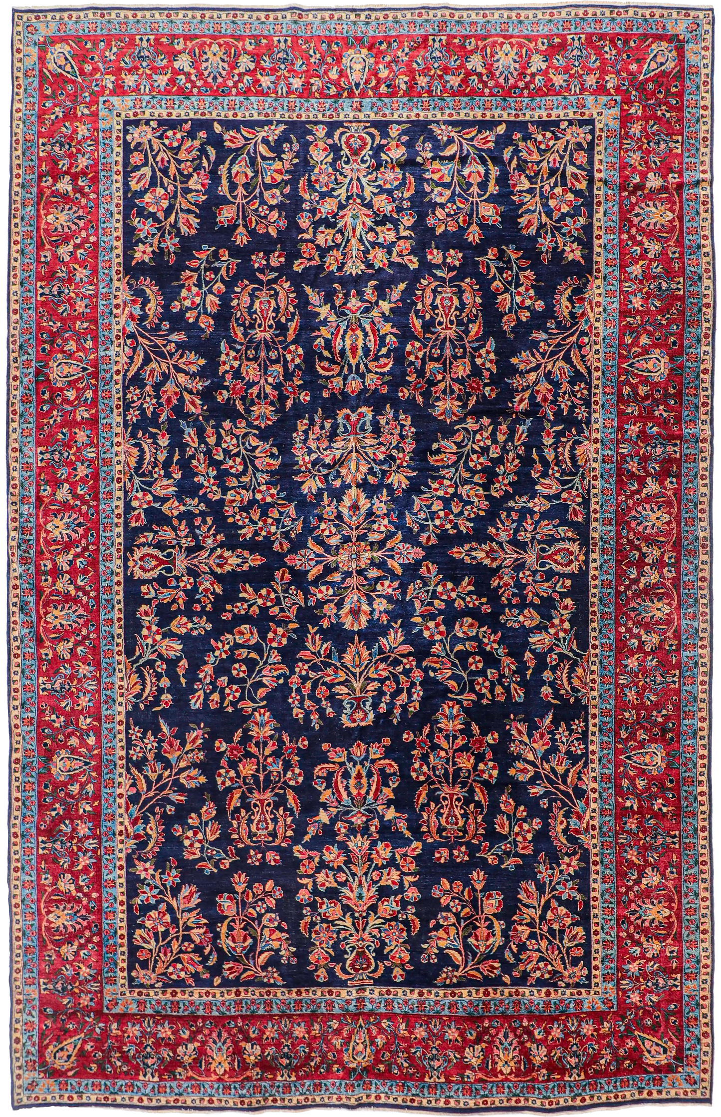 W 10.8 - L 16.7 - Lillihan Fine All Over Rectangle - Finest Hand-Knotted Quality Wool - 65940