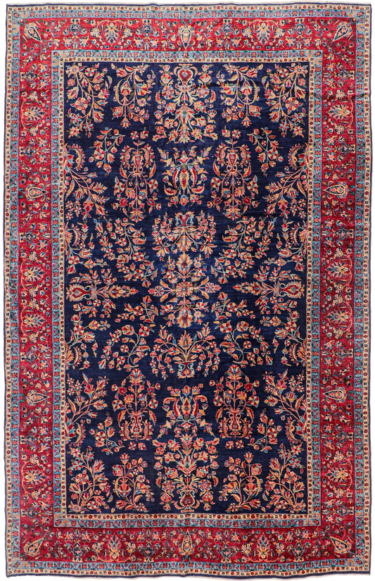 W 10.8 - L 16.7 - Lillihan Fine All Over Rectangle - Finest Hand-Knotted Quality Wool - 65940