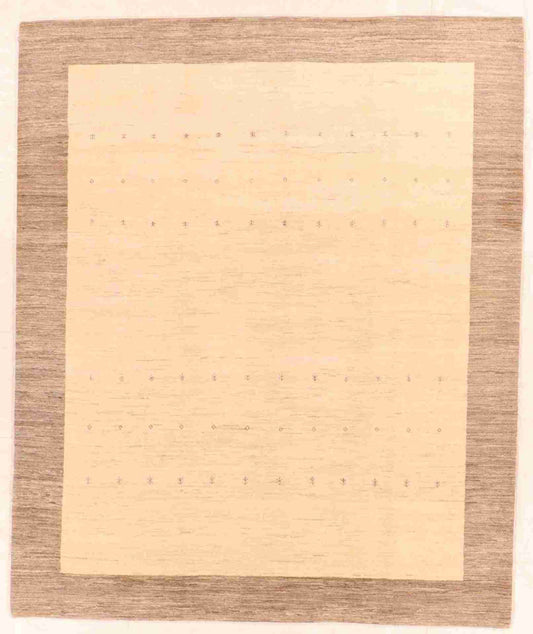 W 8.2 - L 9.9 - Gabbeh Wool Contemporary Rectangle - Finest Hand-Knotted Quality Wool - 65960