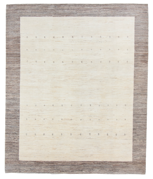 W 8.2 L 9.9 Gabbeh 100% Wool Hand-Woven Contemporary Design - 65960