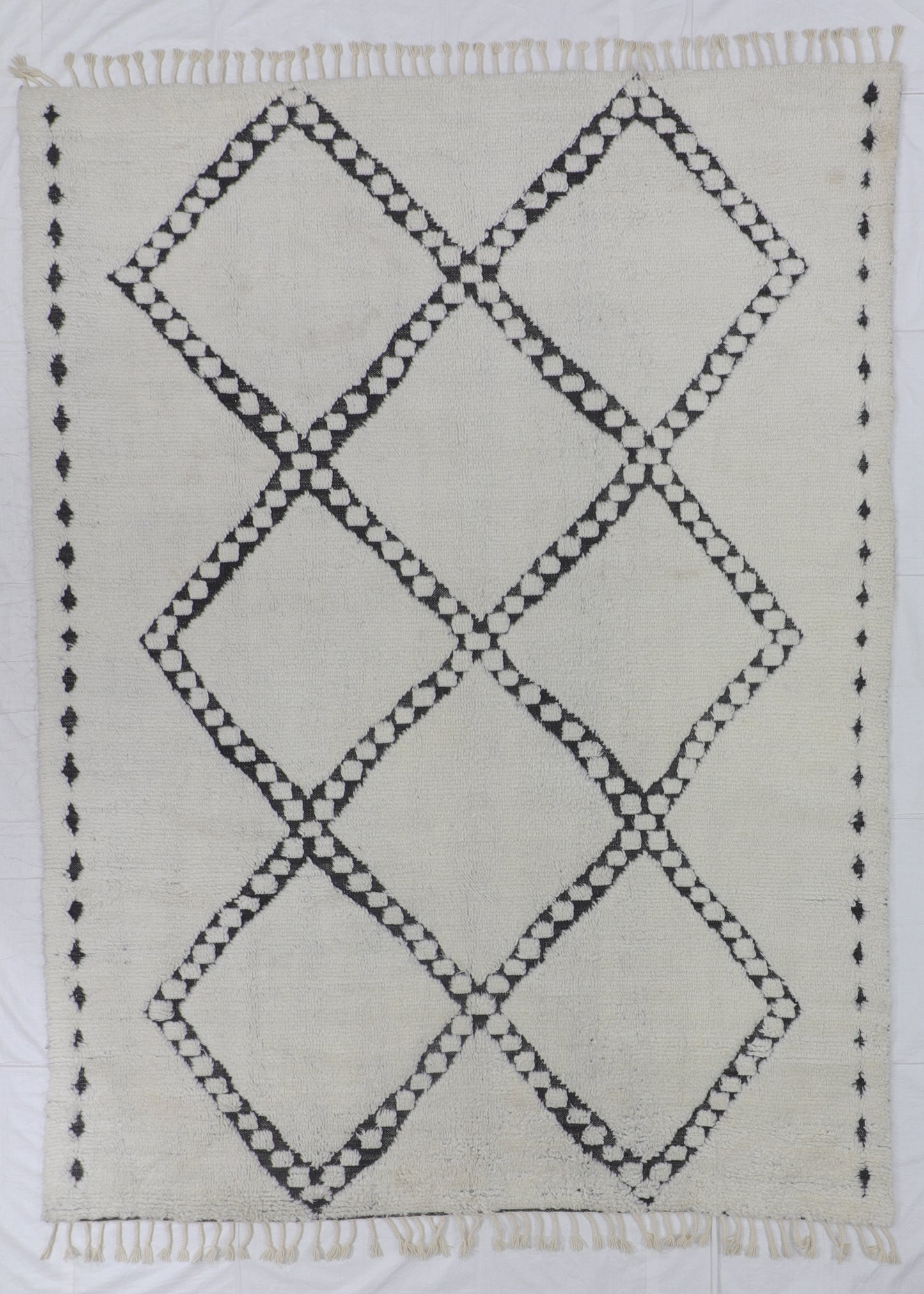 W 8.10 L 11.7 Moroccan 100% Wool Handmade India All Over Design - 65969