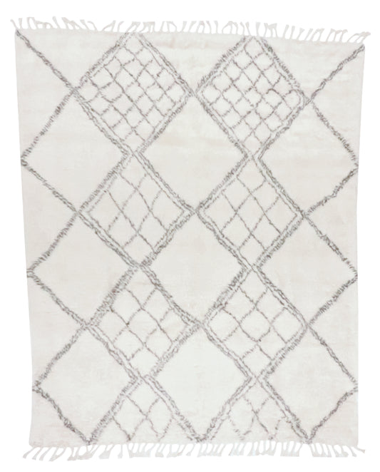 W 8 L 9.11 Moroccan 100% Wool Hand-Knotted Rug - 65970