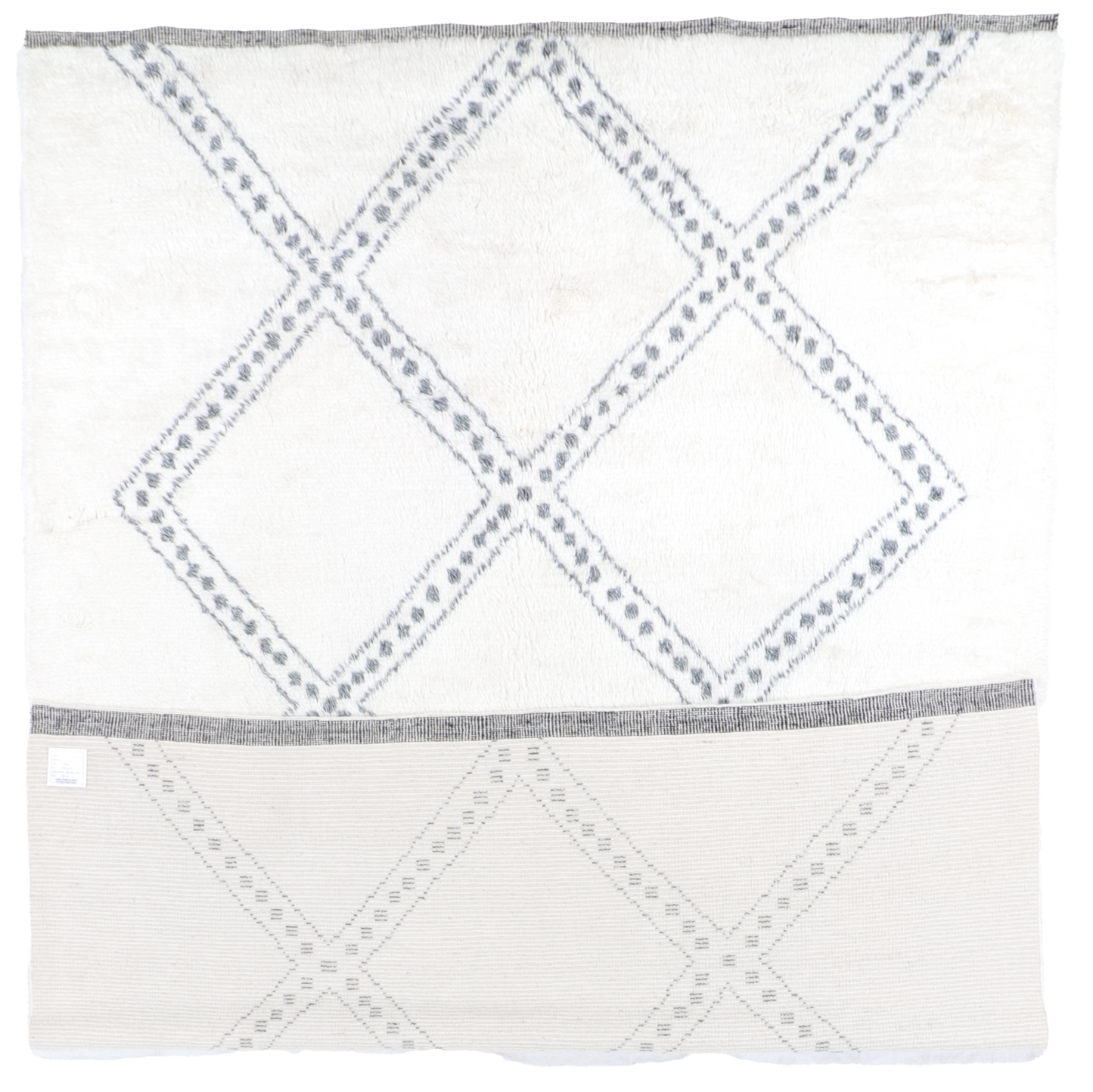W 8.1 L 12.3 Moroccan 100% Wool Hand-Woven All-Over Design - 65974