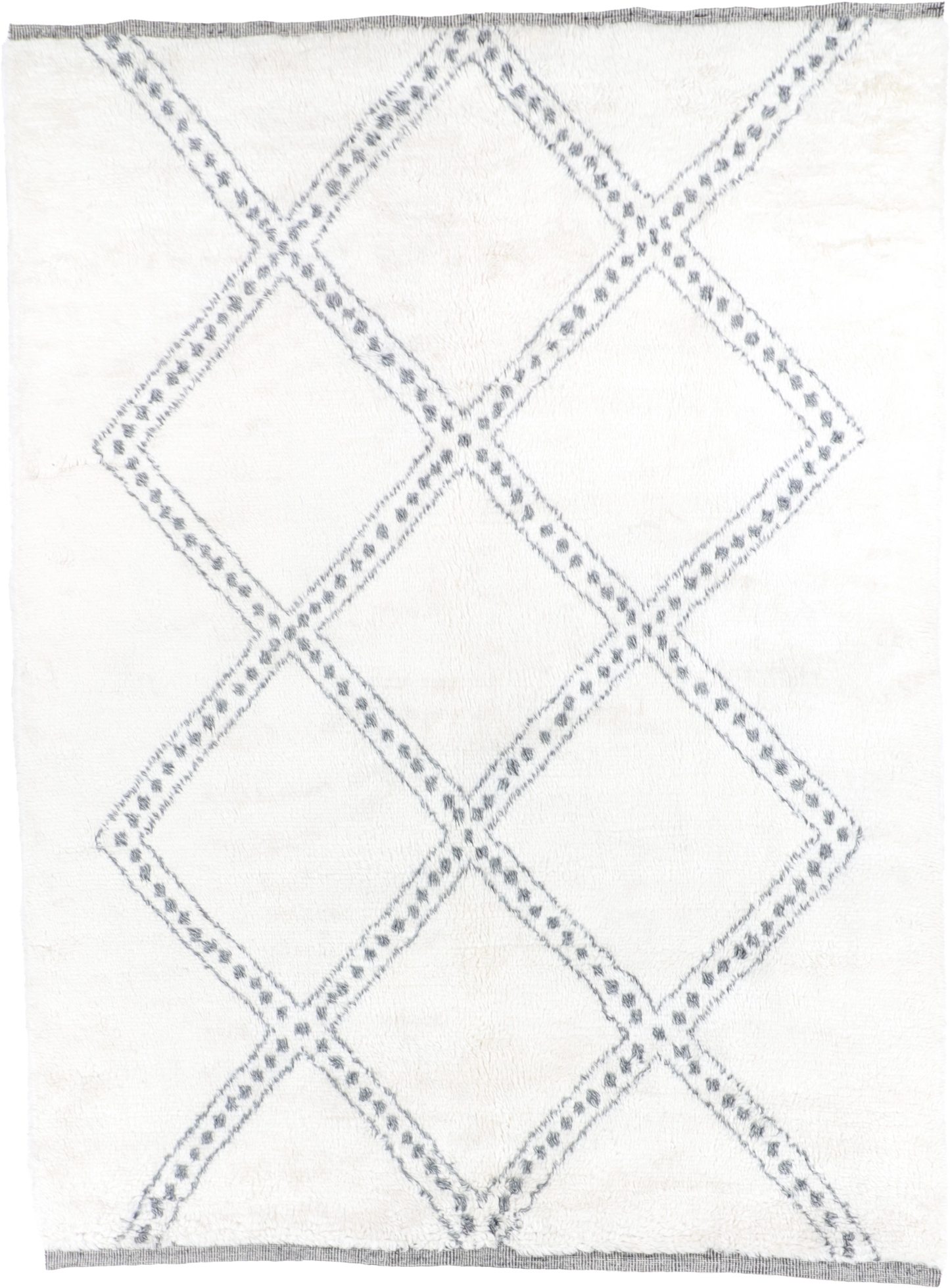 W 8.1 L 12.3 Moroccan 100% Wool Hand-Woven All-Over Design - 65974