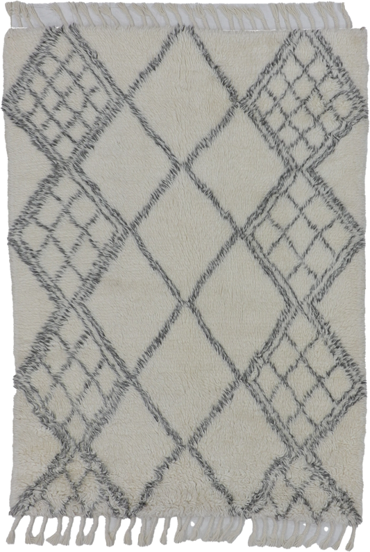 W 5 L 7 Moroccan 100% Wool Hand-Woven All-Over Design - 65978
