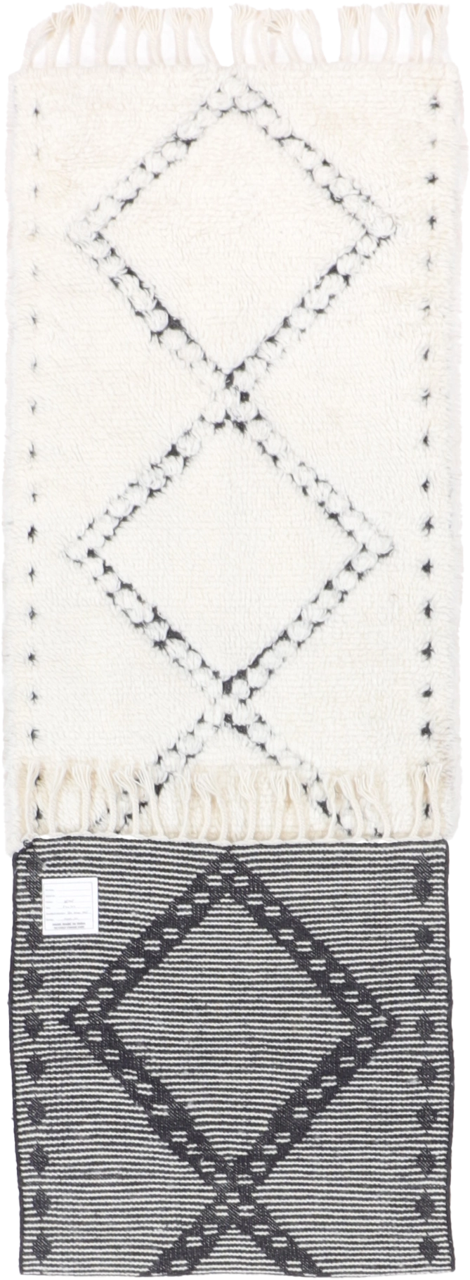 W 2.8 L 10 Moroccan Runner 100% Wool Hand-Woven Geometric Design - 65983
