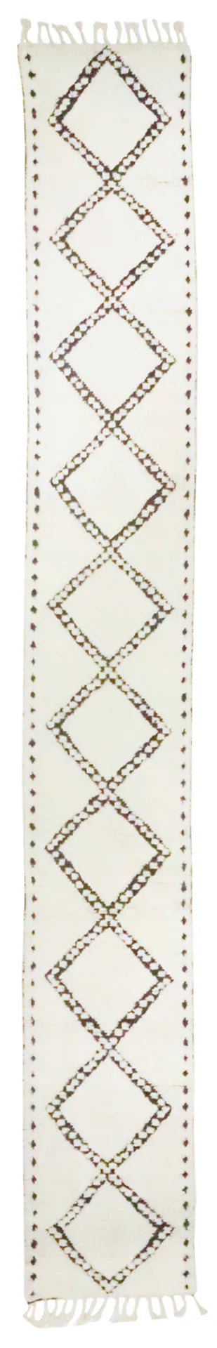 2.8 x 9.10 - Moroccan Fine/Wool All Over Rectangle - Finest Hand-Knotted Quality Wool — 65989