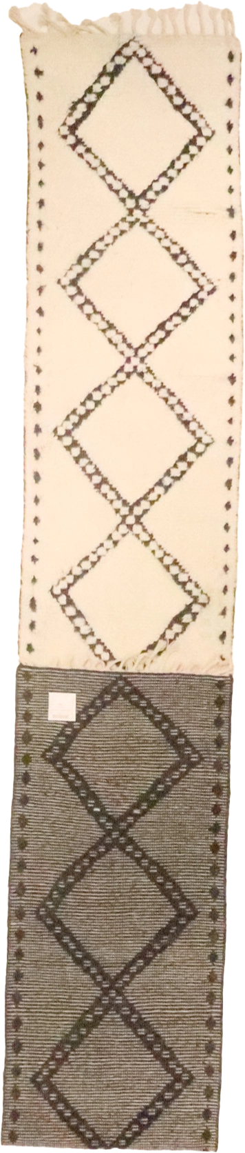 W 2.8 L 9.10 Moroccan Runner 100% Wool Hand-Woven All-Over Design - 65989