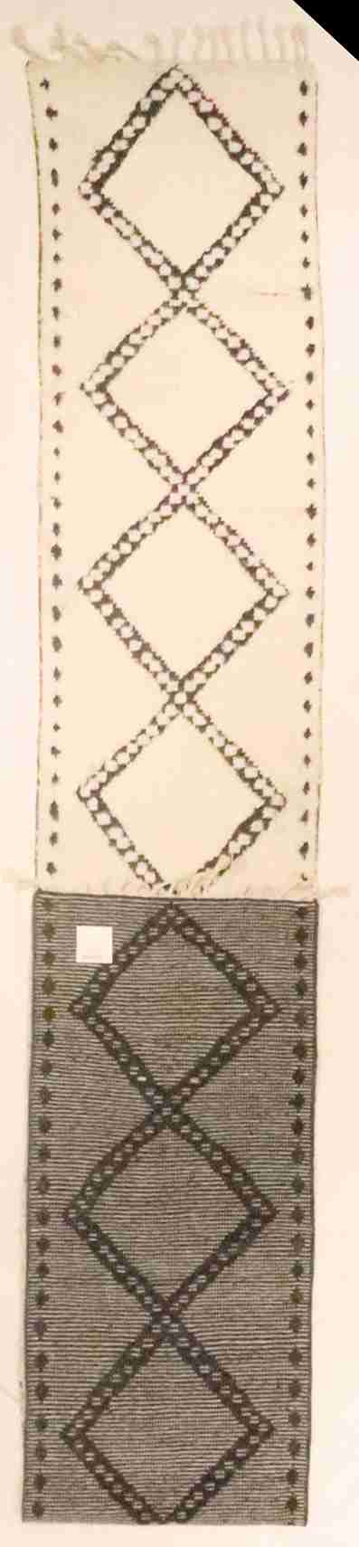 W 2.8 - L 19.9 - Moroccan Fine/Wool All Over Rectangle - Finest Hand-Knotted Quality Wool - 65990