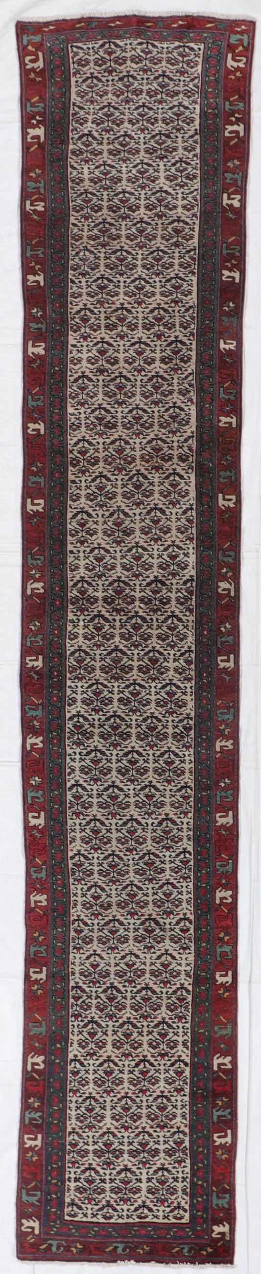 W 2.7 - L 14.4 - Mishkabad Fine All Over Rectangle - Finest Hand-Knotted Quality Wool - 65993