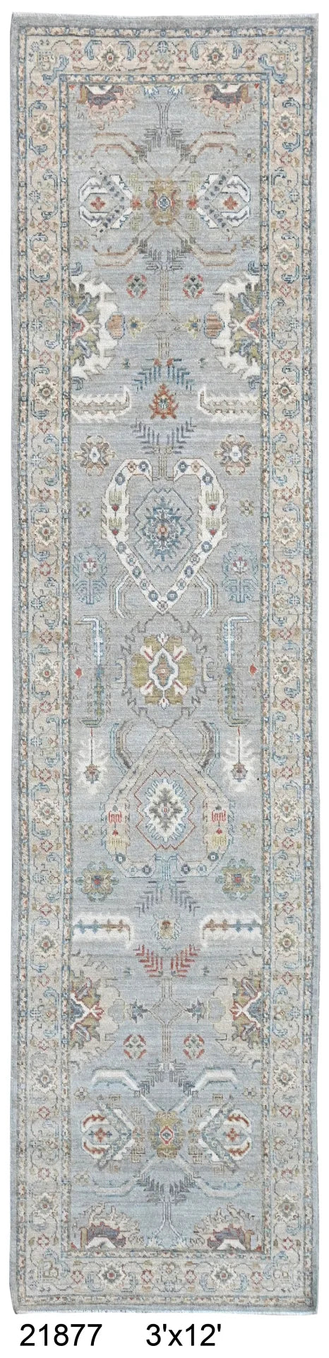 3 x 12.2 - Ziegler Fine/Wool All Over Rectangle - Finest Hand-Knotted Quality Wool — 65996