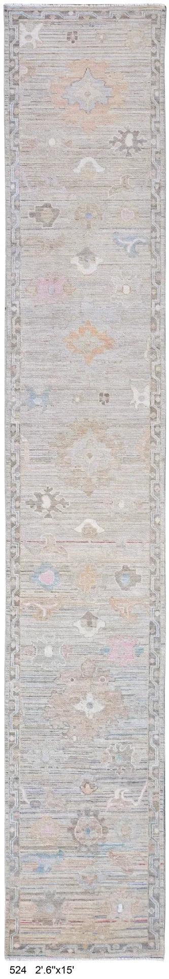 2.5 x 15.3 - Mahal Fine/Wool All Over Rectangle - Finest Hand-Knotted Quality Wool — 65997