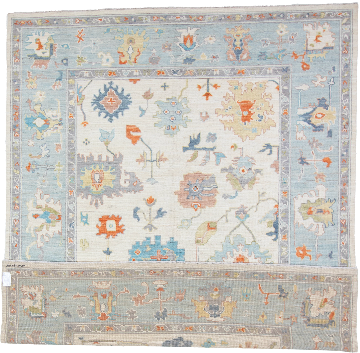 W 8 L 9.9 Oushak 100% Wool Hand-Woven All-Over Design - 66006