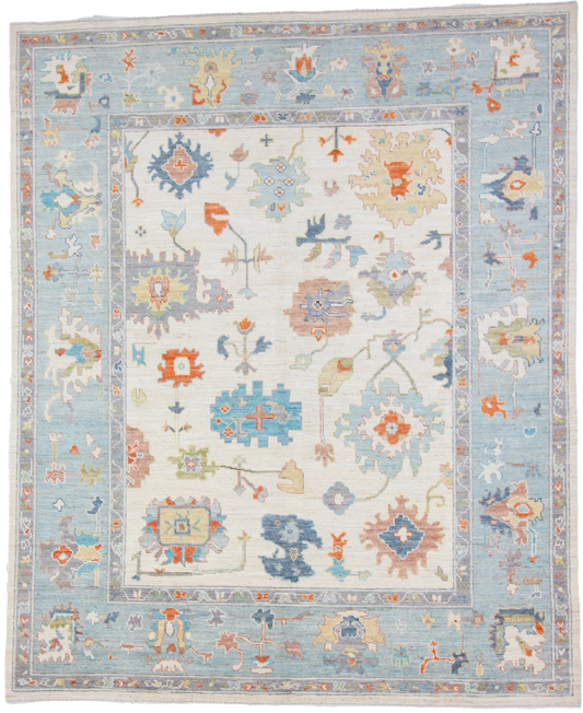W 8 L 9.9 Oushak 100% Wool Hand-Woven All-Over Design - 66006