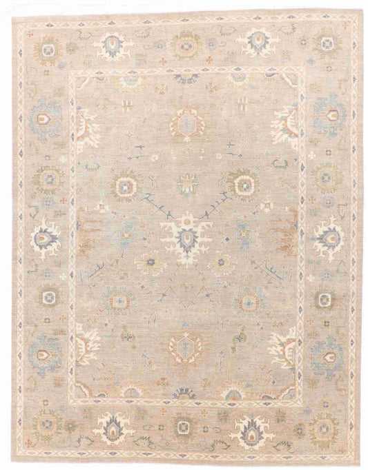 W 9 - L 11.7 - Transitional Wool Oushak Rectangle - Hand Woven Rug - 66007