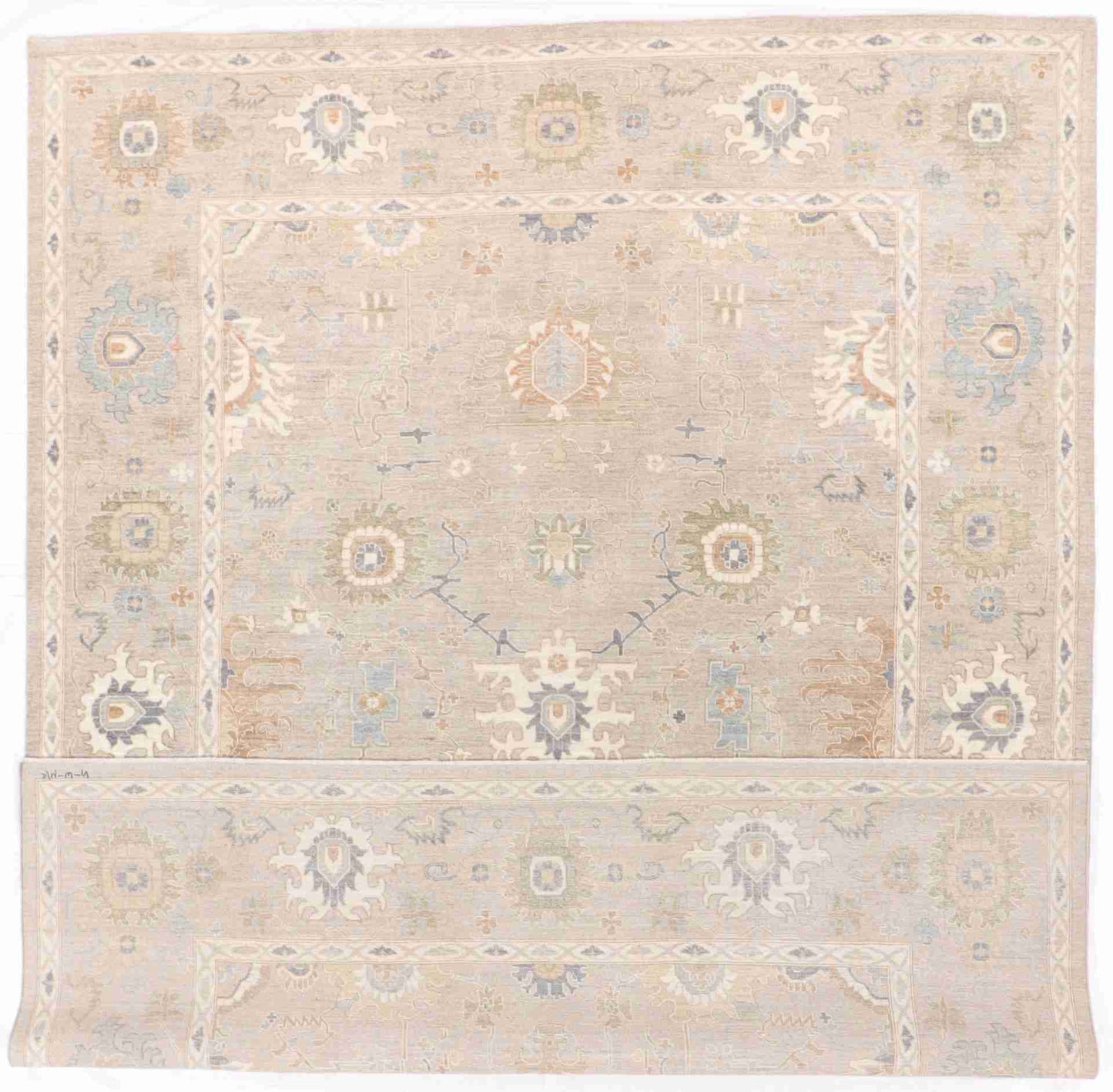 W 9 - L 11.7 - Transitional Wool Oushak Rectangle - Hand Woven Rug - 66007