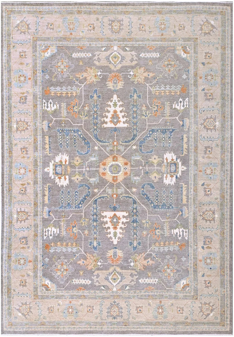 W 9.1 - L 11.11 - Transitional Wool Oushak Rectangle - Hand Woven Rug - 66010