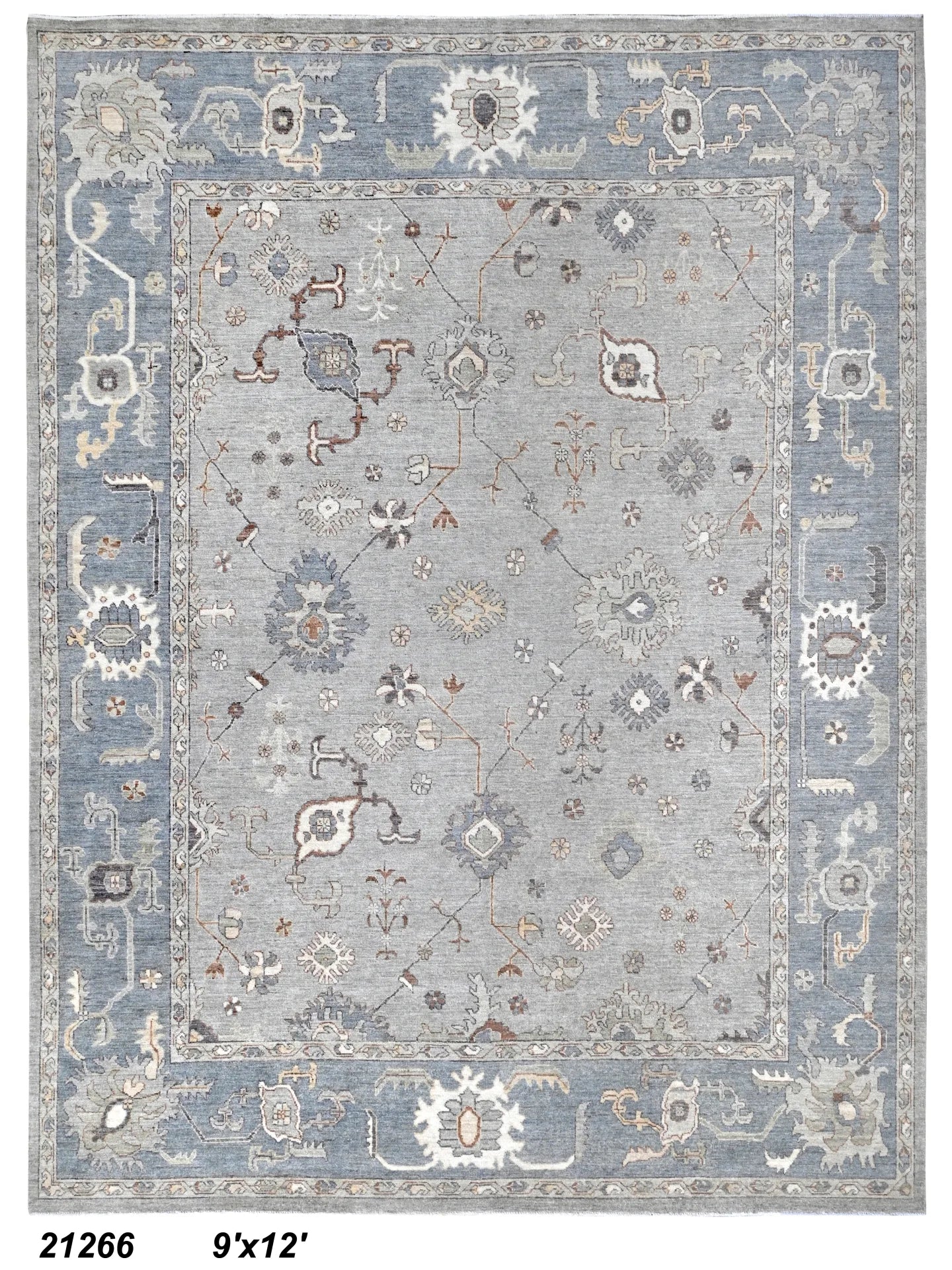 9 x 12 - Sultan Abad Wool Transitional Rectangle - Hand Woven Rug — 66012