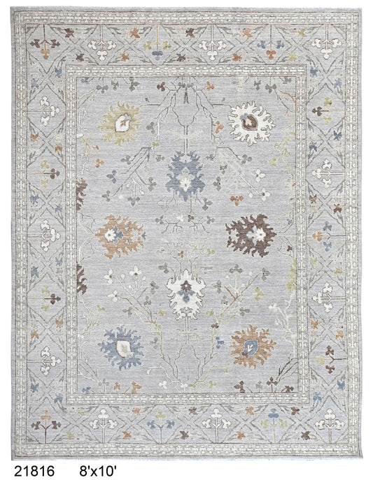 8 x 10 - Oushac Wool Transitional Rectangle - Finest Hand-Knotted Quality Wool — 66013