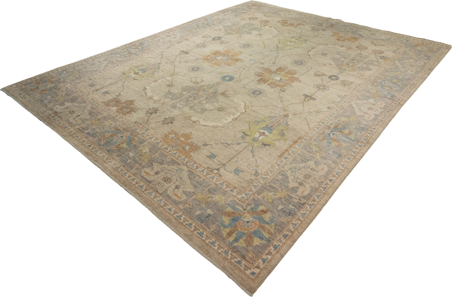 W 8 L 9.9 Oushak 100% Wool Hand-Woven All-Over Design - 66019