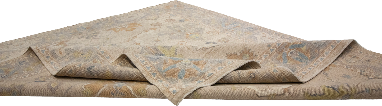W 8 L 9.9 Oushak 100% Wool Hand-Woven All-Over Design - 66019