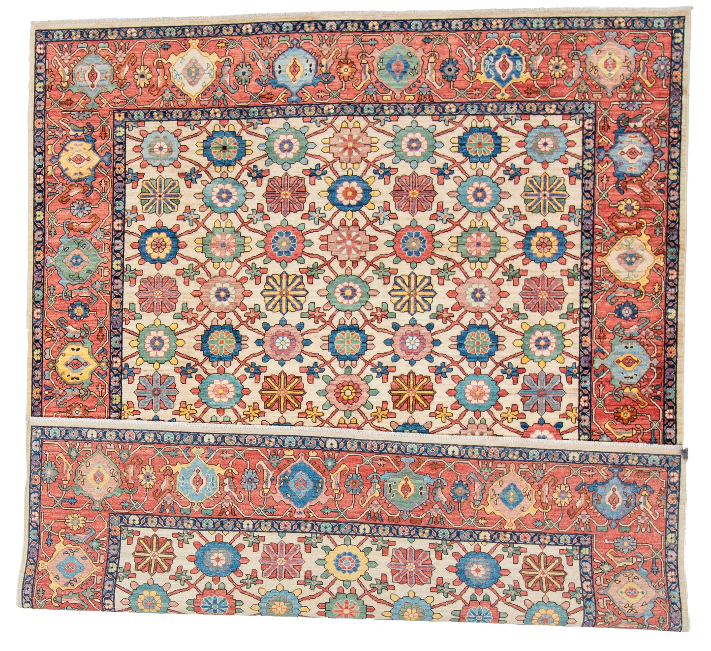 W 8 L 9.9 Bakshaiesh 100% Wool Hand-Woven All-Over Design - 66023