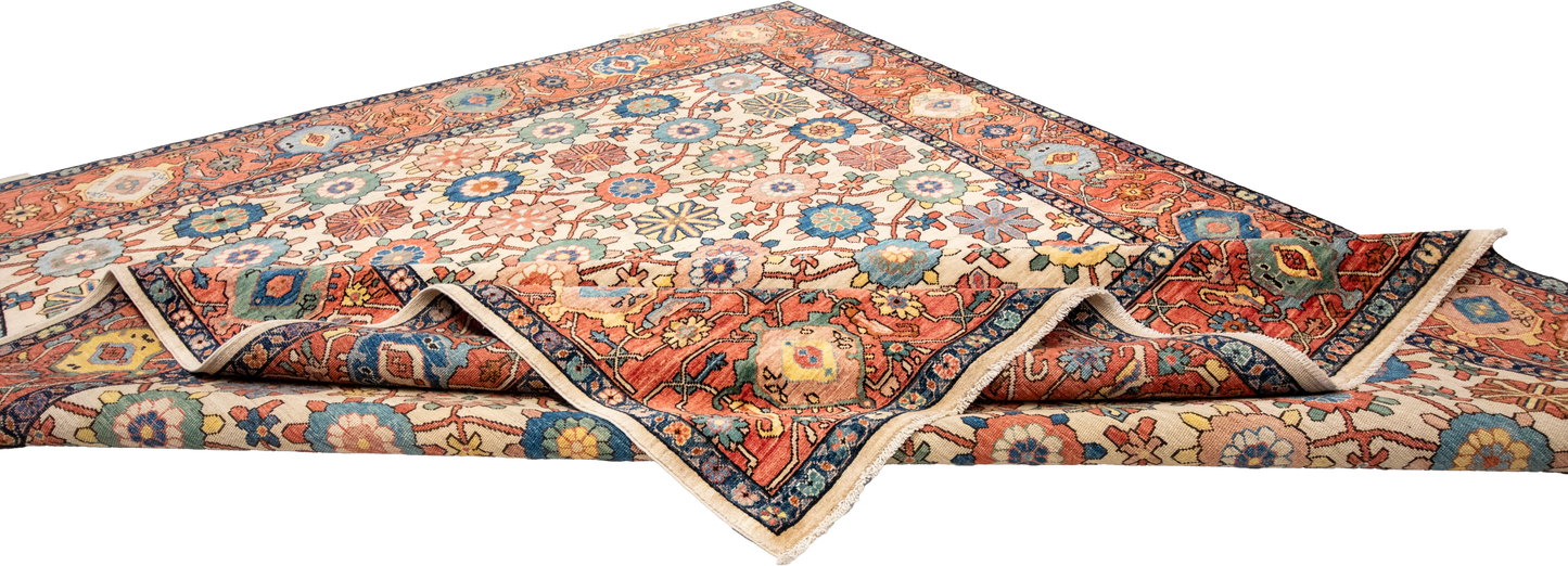 W 8 L 9.9 Bakshaiesh 100% Wool Hand-Woven All-Over Design - 66023