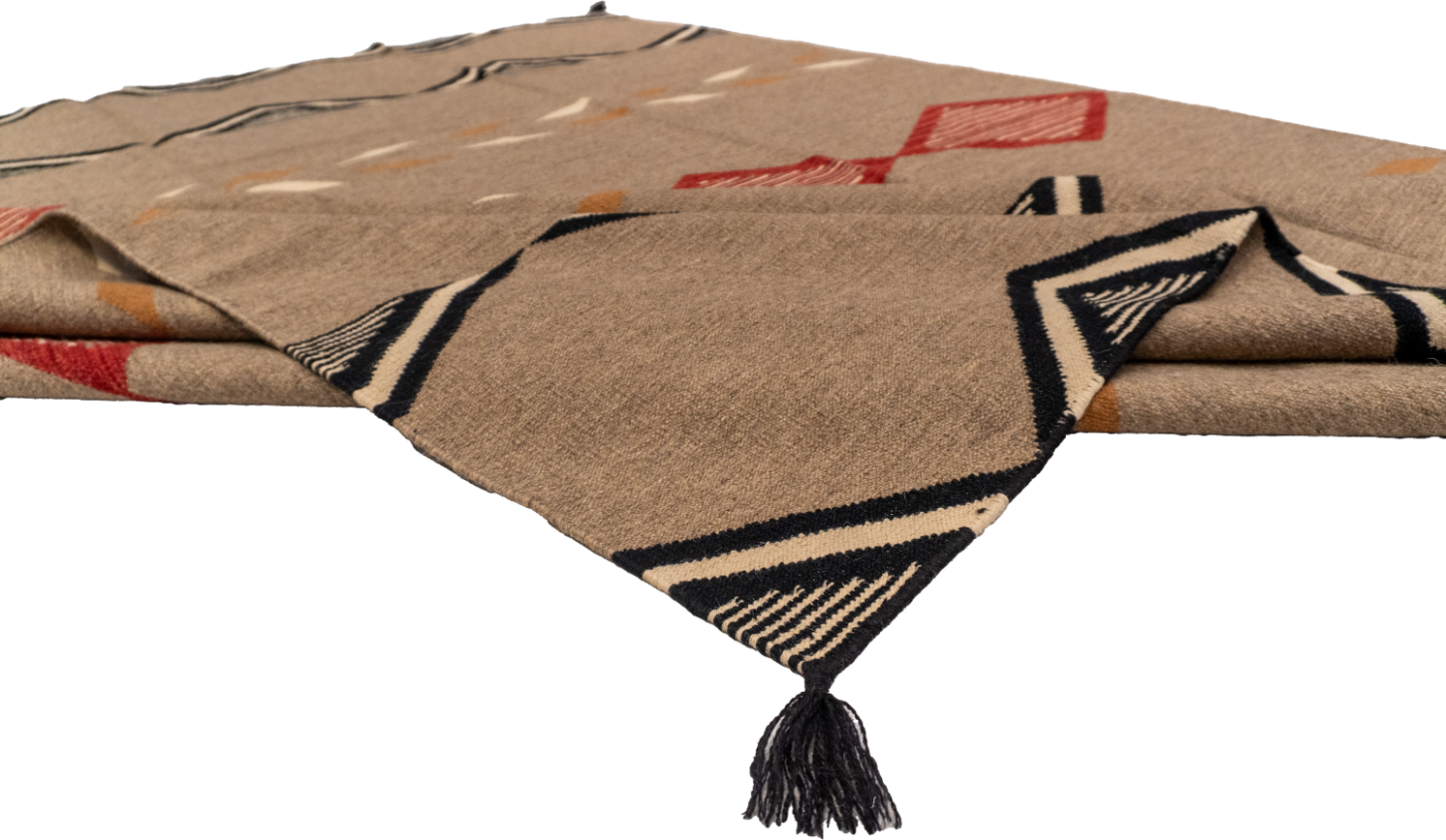 W 8.2 L 9.9 Kilim 100% Wool Hand-Woven All-Over Design - 66026