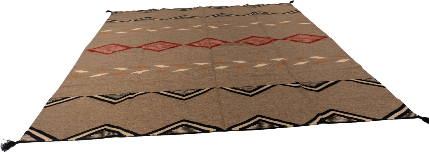 W 8.2 L 9.9 Kilim 100% Wool Hand-Woven All-Over Design - 66026