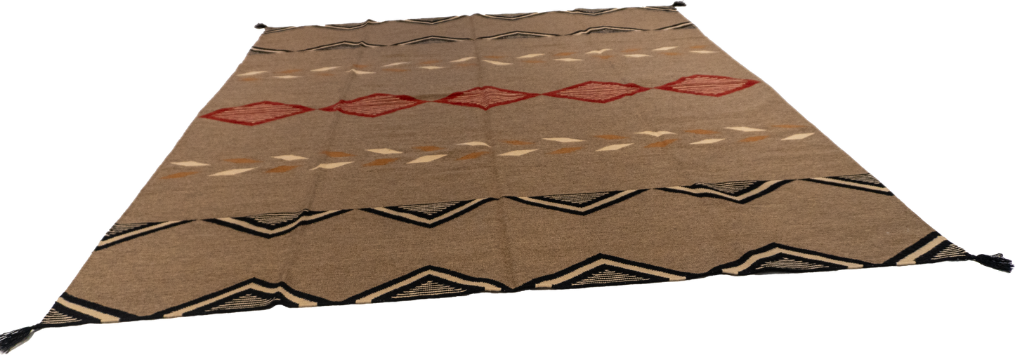 W 8.2 L 9.9 Kilim 100% Wool Hand-Woven All-Over Design - 66026