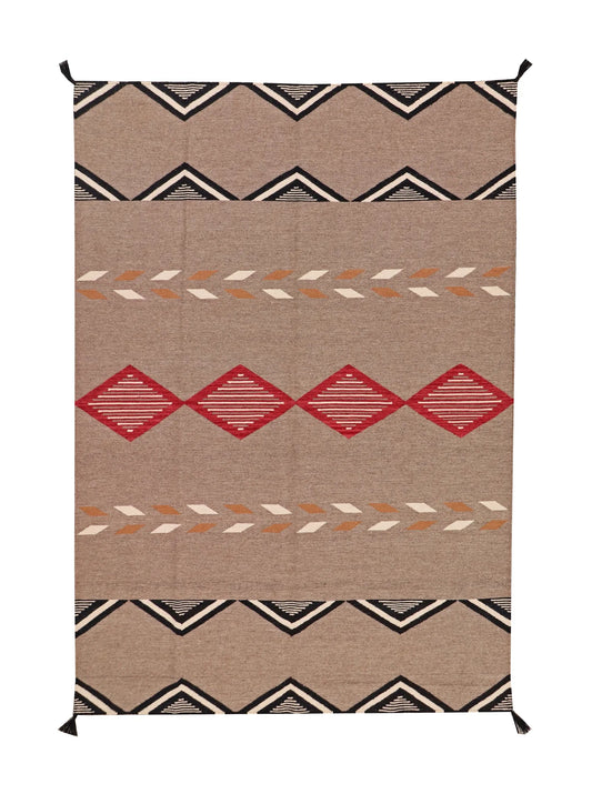 6 x 9 - Kilim Fine/Wool All Over Rectangle - Finest Hand-Made Quality Wool — 66030