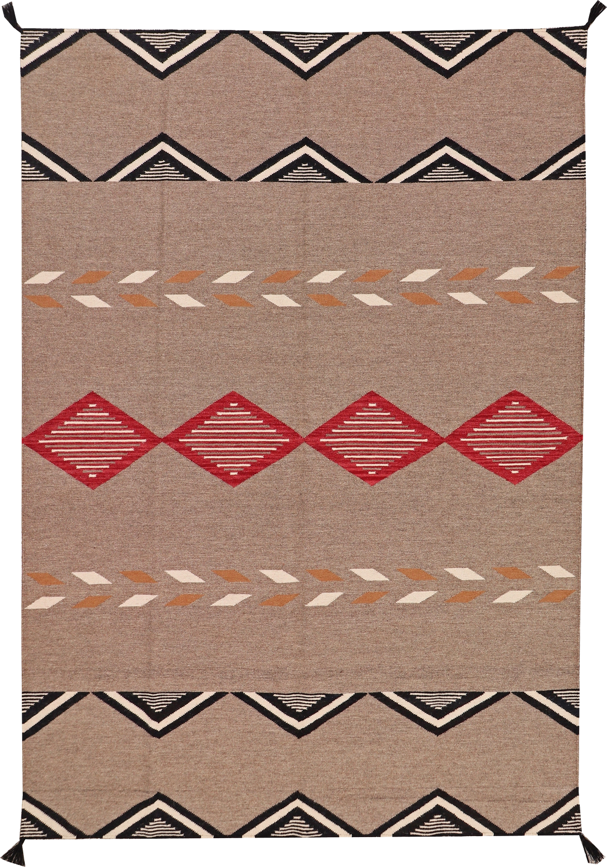 W 6 L 9 Kilim 100% Wool Hand-Woven All-Over Design - 66030