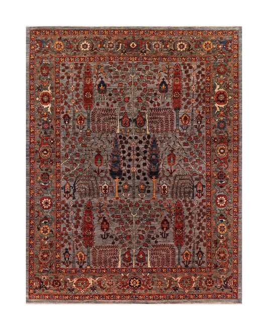 7.9 x 9.11 - Tree of Life Wool Transitional Rectangle - Finest Hand-Knotted Quality Wool — 66040