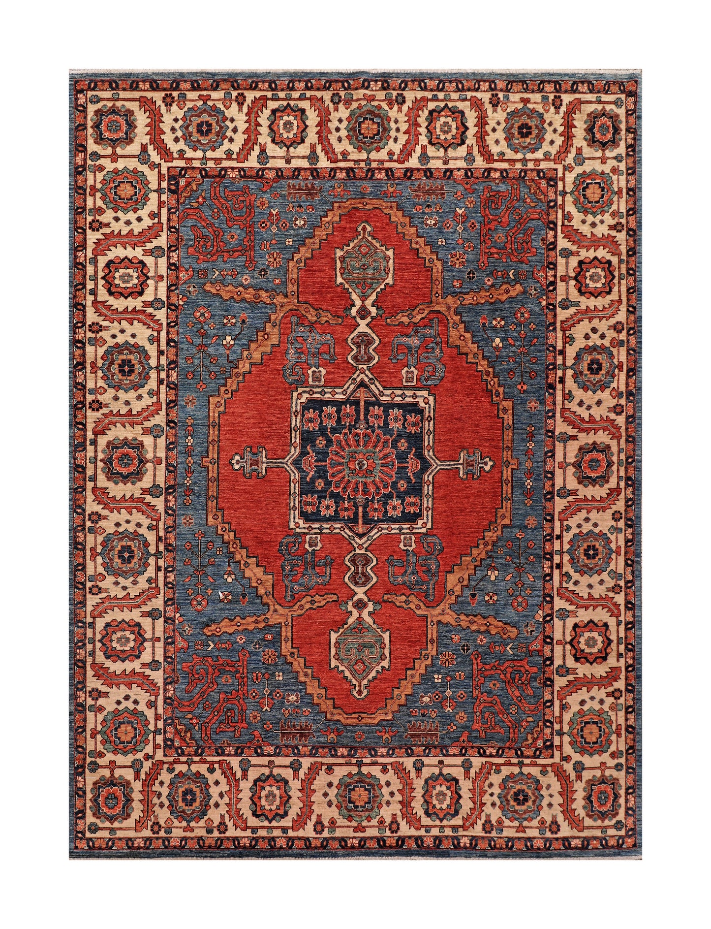 W 8 L 10 Serapie 100% Wool Handmade All Over Design - 66041