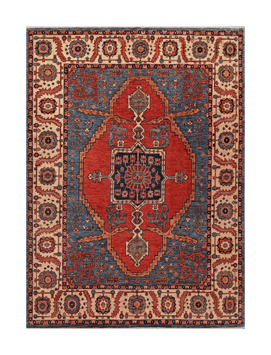 W 8 L 10 Serapie 100% Wool Handmade All Over Design - 66041