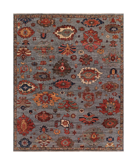 7.11 x 9.10 - Mahal Wool Transitional Rectangle - Finest Hand-Knotted Quality Wool — 66043