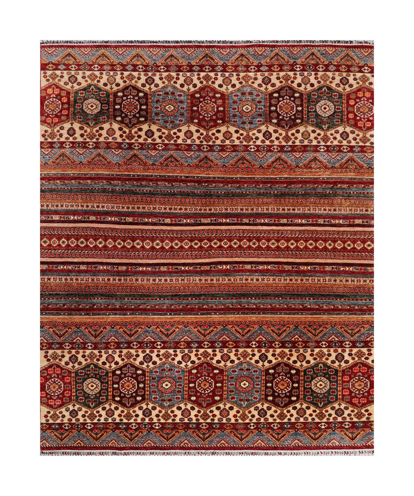 8.3 x 10 - Baluch Wool Transitional Rectangle - Finest Hand-Knotted Quality Wool — 66050