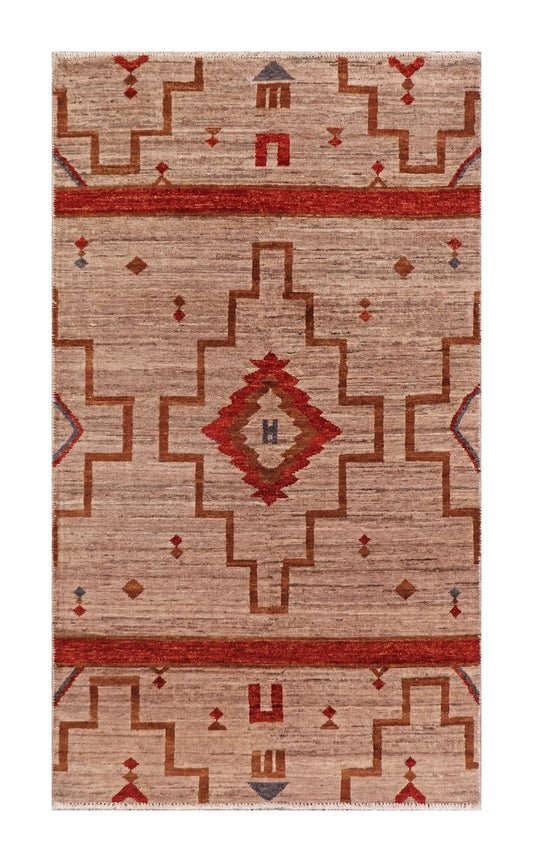 2.10 x 5 - Mountain Modern Wool All Over Rectangle - Finest Hand-Knotted Quality Wool — 66058