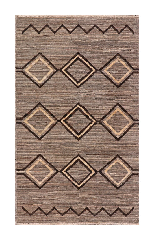 2.11 x 4.11 - Mountain Modern Wool All Over Rectangle - Finest Hand-Knotted Quality Wool — 66060