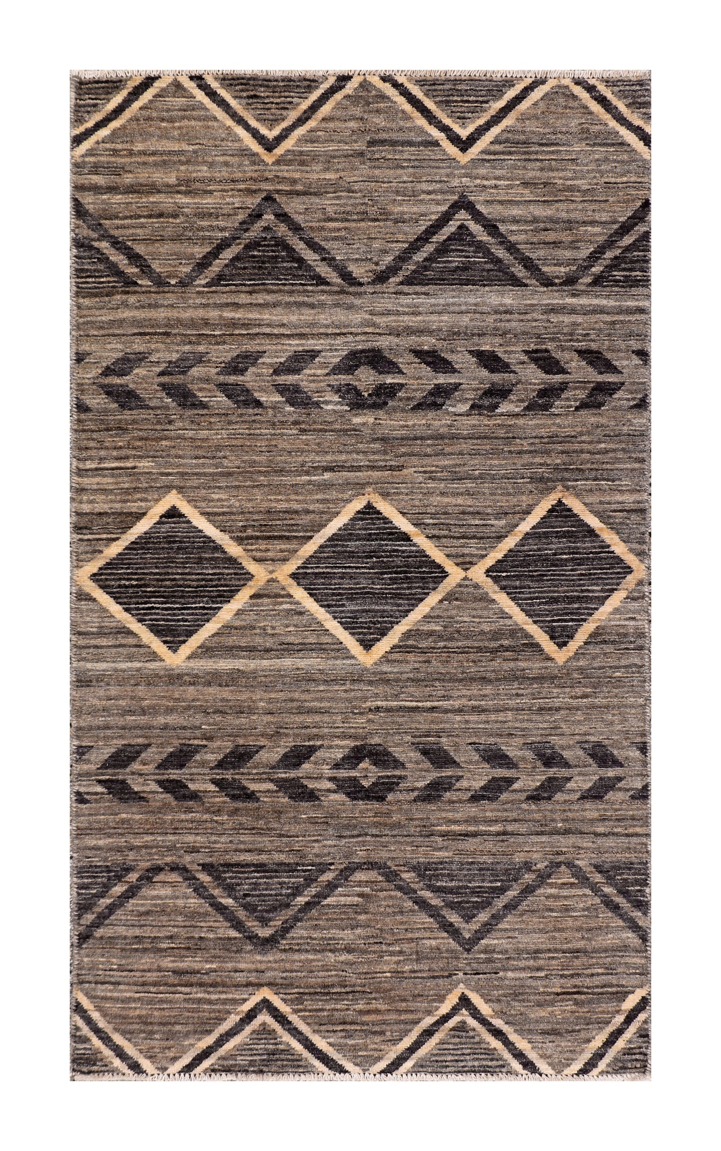 W 2.10 L 5 Mountain Modern 100% Wool Handmade All Over Design - 66063